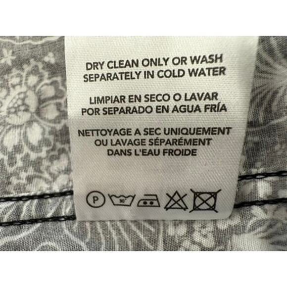 "BERTIGO" Cotton/Spandex Button Down Dress Shirt SZ 3X Blk & Wht Floral Metro - Picture 7 of 11